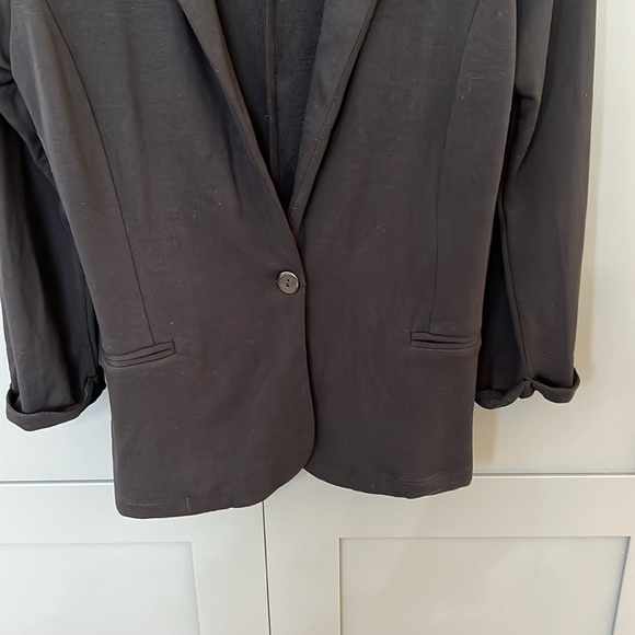 {Le Lis}Sz S Black French Terry Cloth Single Button Closure Blazer - Picture 4 of 7